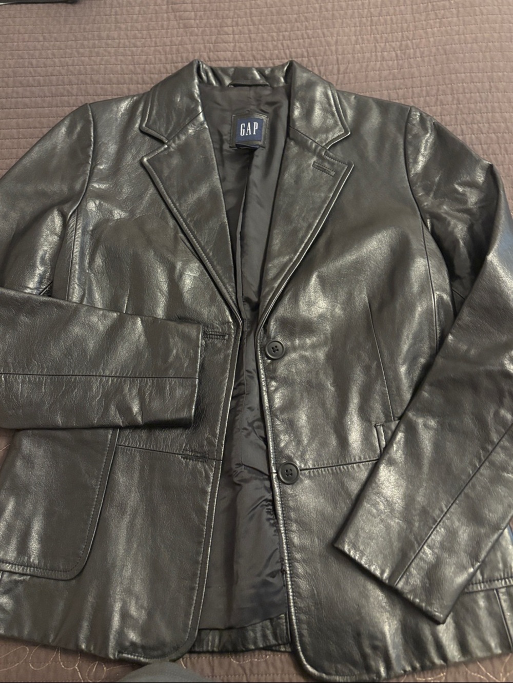 1990s era GAP Black Leather Blazer! Excellent condition!